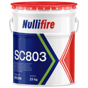 Nullifire SC803, intumescent basecoat, brandwerende coating, staalconstructie, brandbescherming staal, watergedragen coating, passieve brandbeveiliging, staal brandwerend maken, SC803 coating, brandwering binnen, intumescerende verf