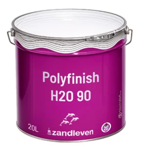 Polyfinish H2O 90 topcoat op waterbasis van Zandleven in paarse 20L verpakking